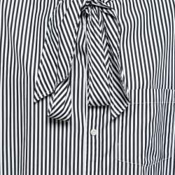 Pre Owned Balenciaga Black Striped Cotton Oversized Shirt S