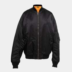 Balenciaga Black Synthetic Eiffel Tower Bomber Jacket XL