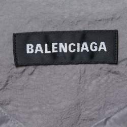 Pre Owned Balenciaga Colorblock Logo Printed Nylon Windbreaker Jacket XL