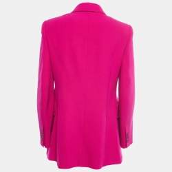 Pre Owned Balenciaga Pink Wool Single-Breasted Blazer M