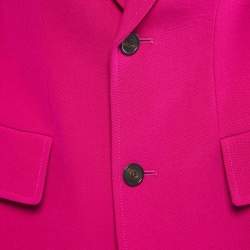 Pre Owned Balenciaga Pink Wool Single-Breasted Blazer M