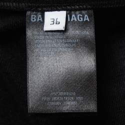 Pre Owned Balenciaga Black Jersey Logo-Tape Detail Joggers S