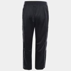 Pre Owned Balenciaga Black Jersey Logo-Tape Detail Joggers S