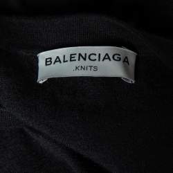 Pre Owned Balenciaga.Knits Black & Grey Cashmere V-Neck Sweater S