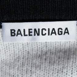 Balenciaga Black Logo Intarsia Knit Wool Sweater M