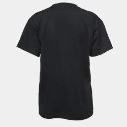 Pre Owned Balenciaga Black Jersey Language Print Oversized T-Shirt XS