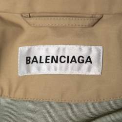 Pre Owned Balenciaga Beige Synthetic Oversized Rain Jacket S