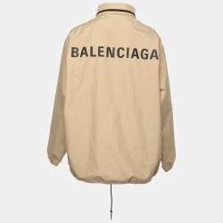 Pre Owned Balenciaga Beige Synthetic Oversized Rain Jacket S