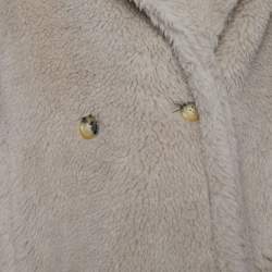 Pre Owned Max Mara Beige Alpaca & Wool Tedgirl Double Breasted Coat M