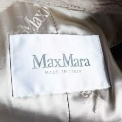 Pre Owned Max Mara Beige Alpaca & Wool Tedgirl Double Breasted Coat M