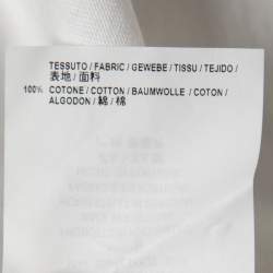 Pre Owned Balenciaga White Cotton Printed Crew Neck T Shirt S