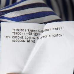 Pre Owned Balenciaga Blue Striped Cotton Oversized Spring Tag Shirt M