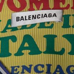 Pre Owned Balenciaga Blue Striped Cotton Oversized Spring Tag Shirt M