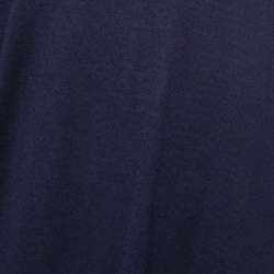 مملوكة مسبقً ا Balenciaga Navy Blue Wool & Silk Knit Asymmetrical Sweater Dress M