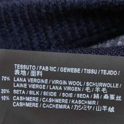 مملوكة مسبقًا Balenciaga Navy Blue Wool & Silk Knit Asymmetrical Sweater Dress M