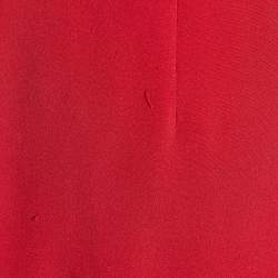 Pre Owned Balenciaga Red Silk Crepe Sleeveless Maxi Dress M