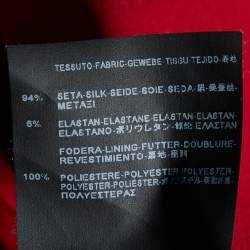 Pre Owned Balenciaga Red Silk Crepe Sleeveless Maxi Dress M