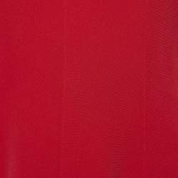 Pre Owned Balenciaga Red Silk Crepe Sleeveless Maxi Dress M