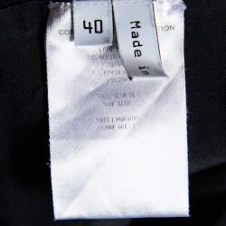 Pre Owned Balenciaga Black Wool & Chiffon Silk Midi Skirt M