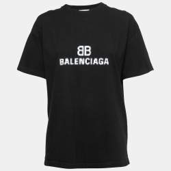 Balenciaga Black Cotton BB Pixel Logo T Shirt S Balenciaga TLC