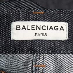 Pre Owned Balenciaga Dark Blue Denim Knee-Length Skirt M
