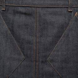 Pre Owned Balenciaga Dark Blue Denim Knee-Length Skirt M
