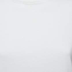 Pre Owned Balenciaga White Cotton Rose Printed T-Shirt S
