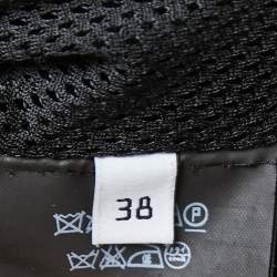 Pre Owned Balenciaga Black Nylon & Denim Logo Print Oversized Jacket M