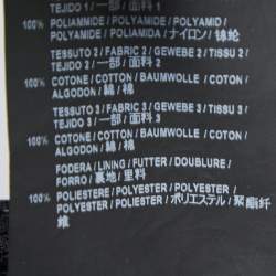 Pre Owned Balenciaga Black Nylon & Denim Logo Print Oversized Jacket M