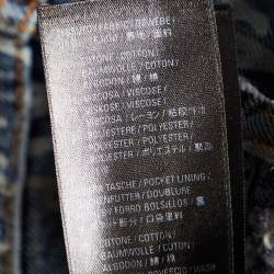 Pre Owned Balenciaga Unifit Navy Blue Logo Detail Denim Baggy Jeans L