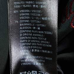 Pre Owned Balenciaga Black Logo Script Fil Coupe Satin Oversized Shirt M