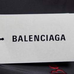 Pre Owned Balenciaga Black Logo Script Fil Coupe Satin Oversized Shirt M
