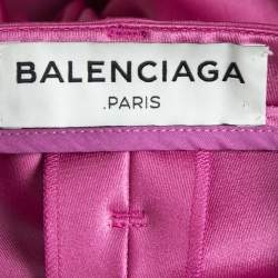 Pre Owned Balenciaga Pink Stretch Knit Slim Fit Pants S