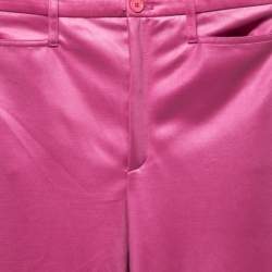 Pre Owned Balenciaga Pink Stretch Knit Slim Fit Pants S
