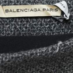 Pre Owned Balenciaga Grey Virgin Wool Pencil Skirt M