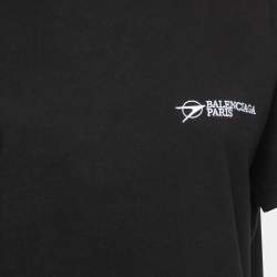 Pre Owned Balenciaga Black Cotton Knit Crew Neck T-Shirt S