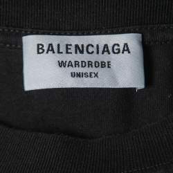 Pre Owned Balenciaga Black Cotton Knit Crew Neck T-Shirt S