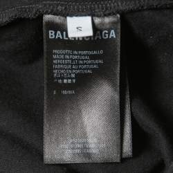 Pre Owned Balenciaga Black Cotton Knit Crew Neck T-Shirt S