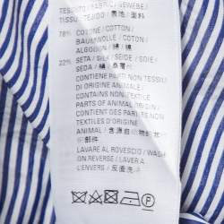 Pre Owned Balenciaga Blue Striped Cotton Poplin Shirt S