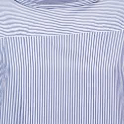 Pre Owned Balenciaga Blue Striped Cotton Poplin Shirt S