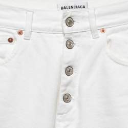 Balenciaga White Denim High Waist Jeans S Waist 24"