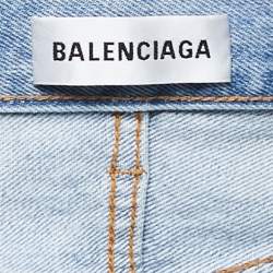 Pre Owned Balenciaga Light Blue Denim Twisted Straight Fit Jeans S