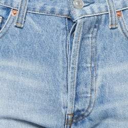 Pre Owned Balenciaga Light Blue Denim Twisted Straight Fit Jeans S