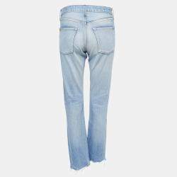 Pre Owned Balenciaga Light Blue Denim Twisted Straight Fit Jeans S