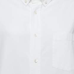 Pre Owned Balenciaga White Cotton Button Front Oversized Shirt M