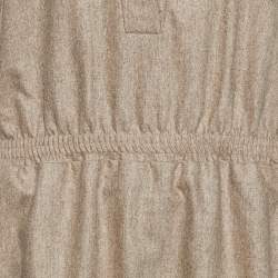 Balenciaga Light Brown Wool Sleeveless Midi Dress L