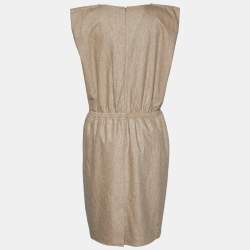 Balenciaga Light Brown Wool Sleeveless Midi Dress L