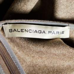 Balenciaga Light Brown Wool Sleeveless Midi Dress L