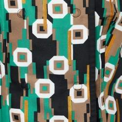 Pre Owned Balenciaga Multicolor Printed Denim Sleeveless Mini Dress M