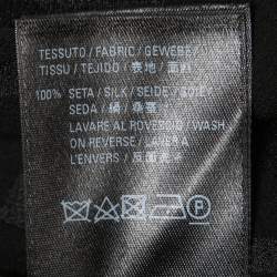 Pre Owned Balenciaga Black Logo Printed Silk Short Sleeve Shirt S